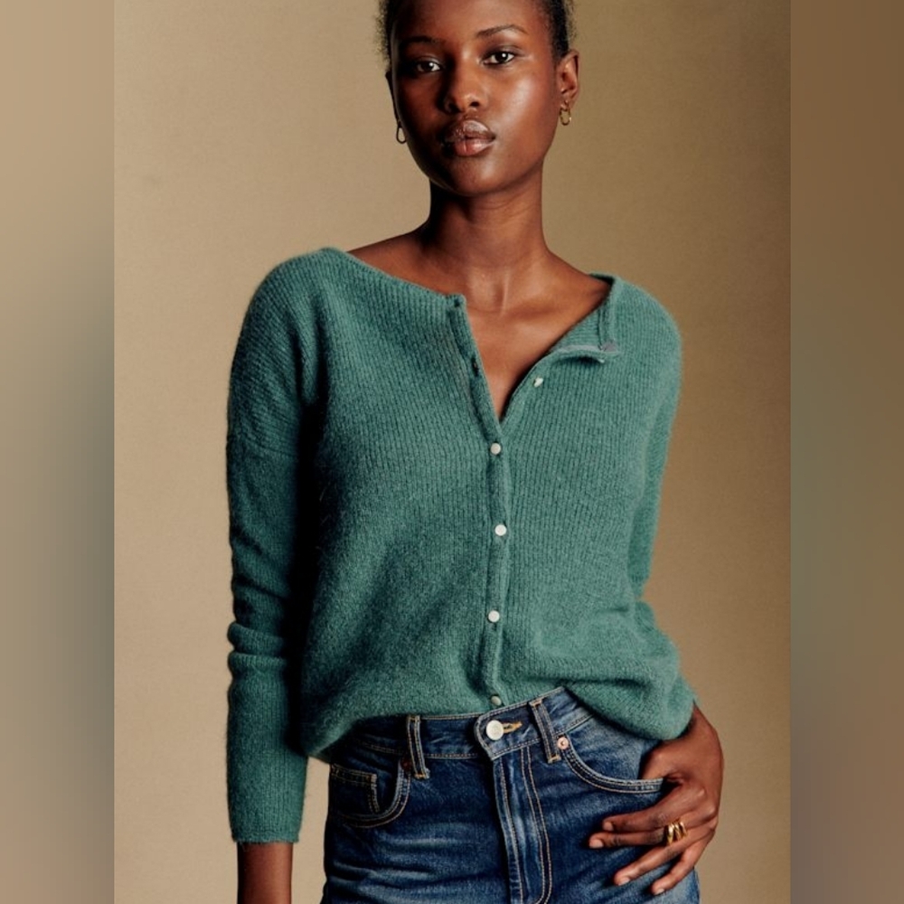 Like New Sezane Gaspard Cardigan In Sage, Medium